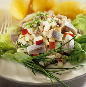 Matjes herring salad with boiled potatoes